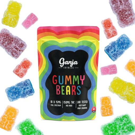 Buy Ganja Edibles Gummy Bears Sour Assorted Online