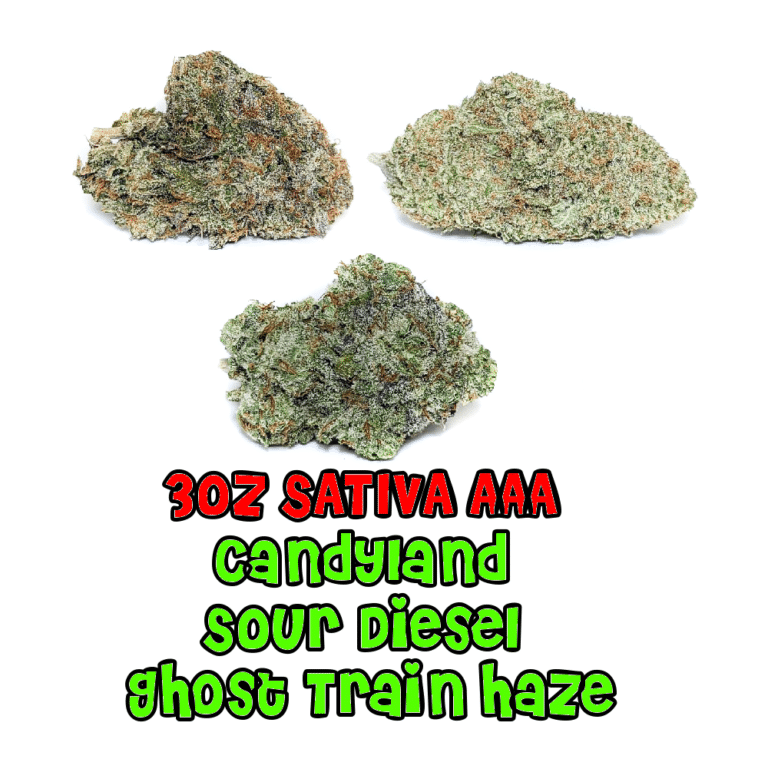 3 oz SATIVA AAA+ Candyland Sour Diesel Ghost Train Haze Tale of