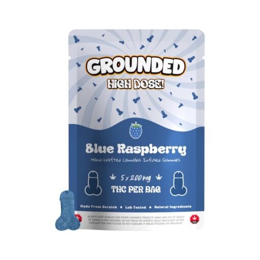 Buy Grounded High Dose Cocks Blue Raspberry 1000mg Cannabis Weed Edibles Gummies Online