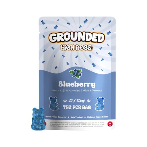 Buy Grounded High Dose Bears Blueberry 500mg Cannabis Weed Edibles Gummies Online