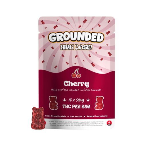 Buy Grounded High Dose Bears Cherry 500mg Cannabis Weed Edibles Gummies Online