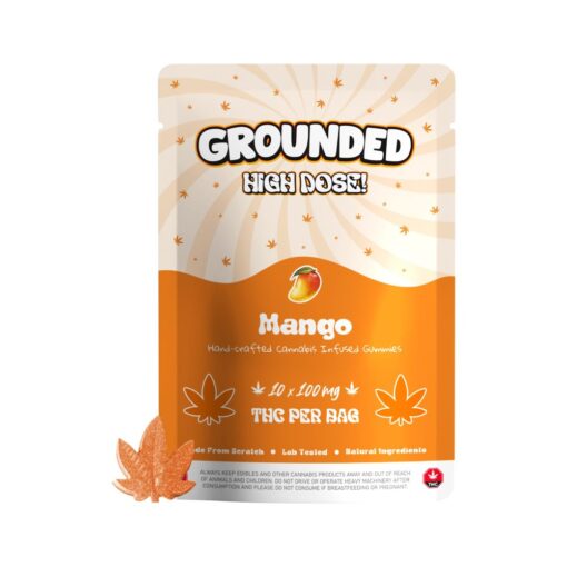 Buy Grounded High Dose Leafs Mango 1000mg Cannabis Weed Edibles Gummies Online