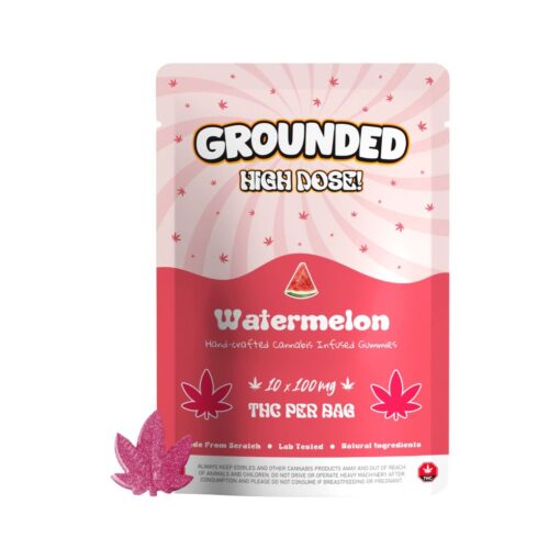 Buy Grounded High Dose Leafs Watermelon 1000mg Cannabis Weed Edibles Gummies Online