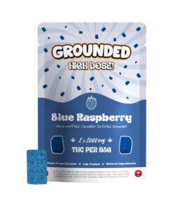 Buy Grounded High Dose Bricks Blue Raspberry 1000mg Cannabis Weed Edibles Gummies Online